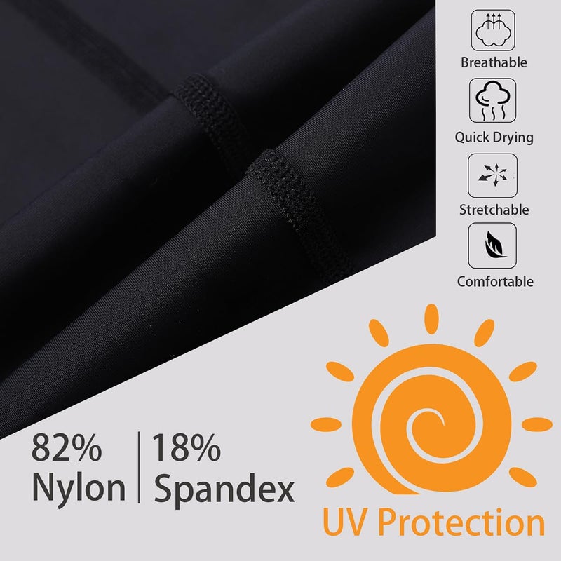 Ubestyle UPF 50+ High Waist Women's Swim Pants Swim Leggings Swimming Tights Rash Guard Pants Sun Protective (UBT-3001BLACKS) - Image 5